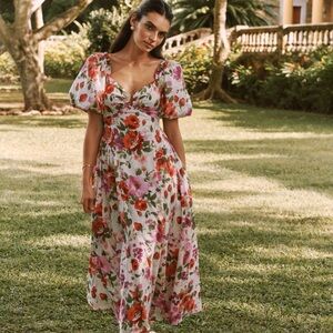 Abercrombie Hardware Puff Sleeve Maxi Drama Dress XL, NWT